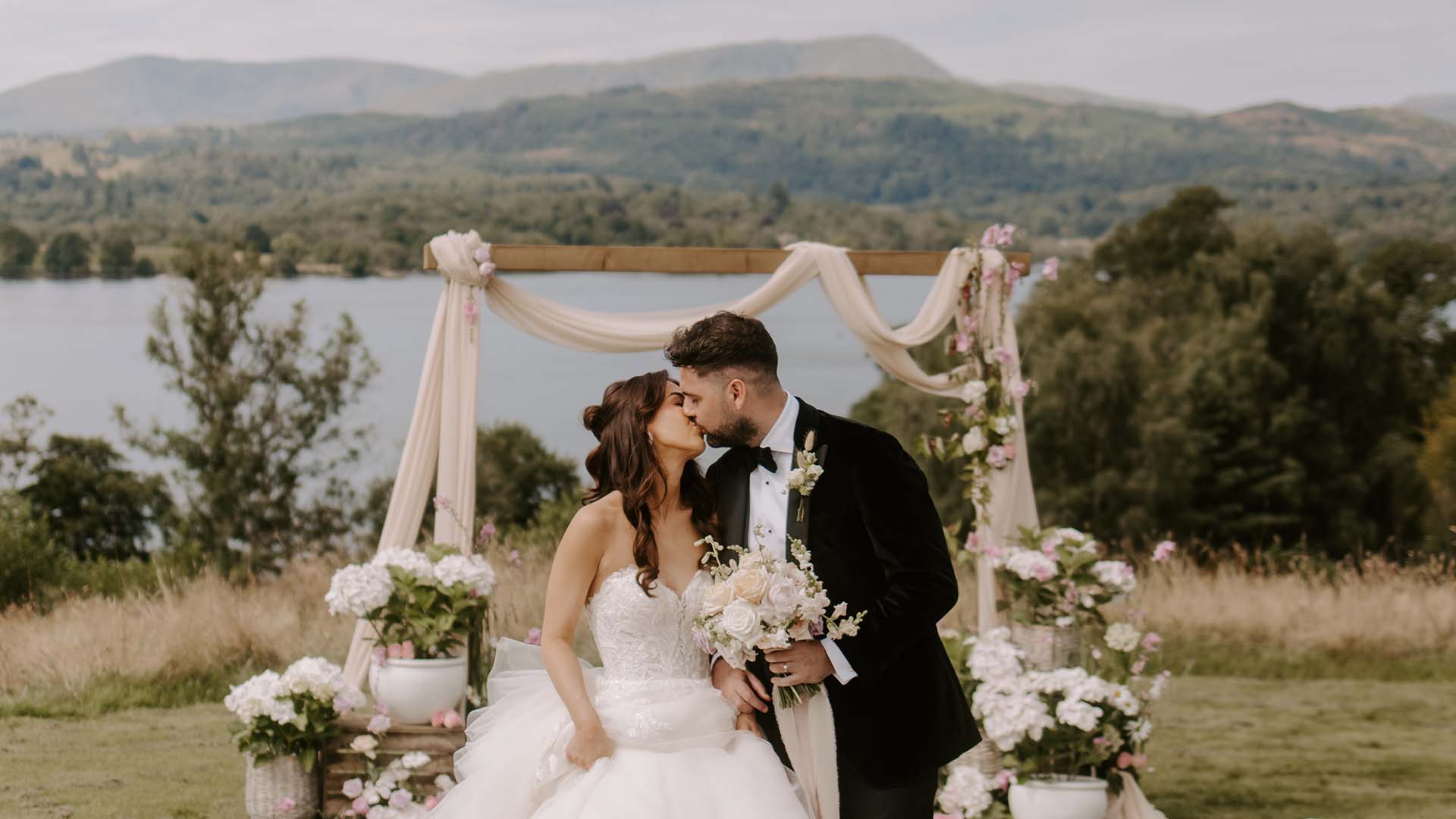 Couple on Low Wood Bay's infinity platform