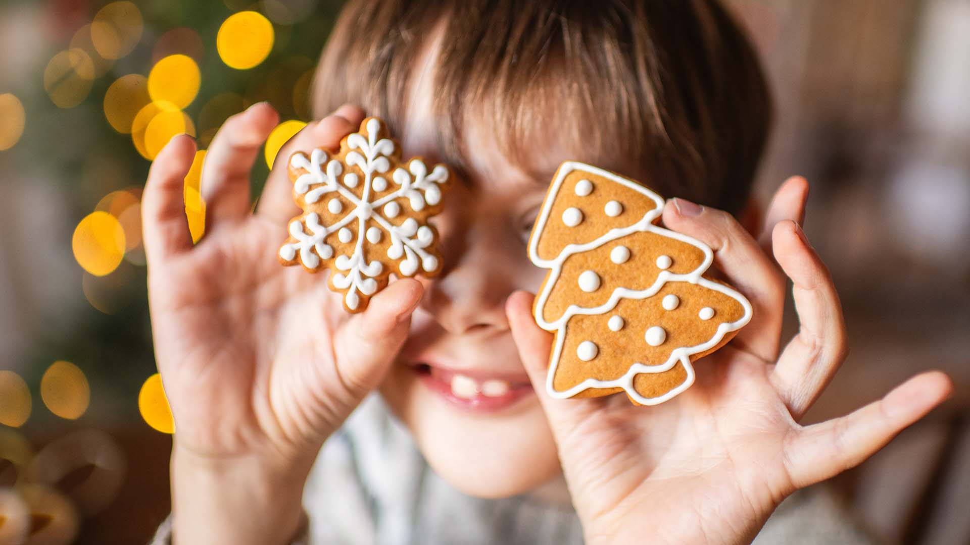 Child with gingerbread eyes