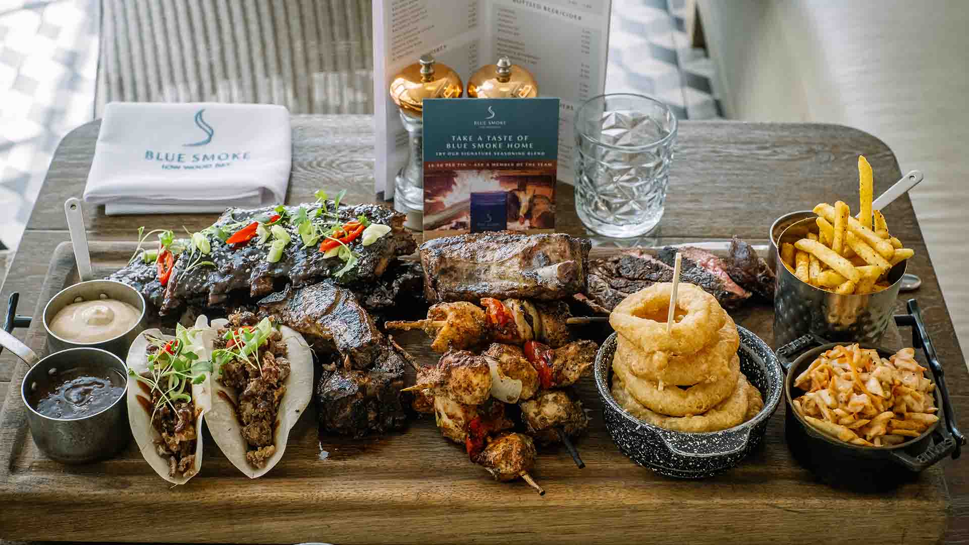 Sharing board as served in the Blue Smoke restaurant at Low Wood Bay