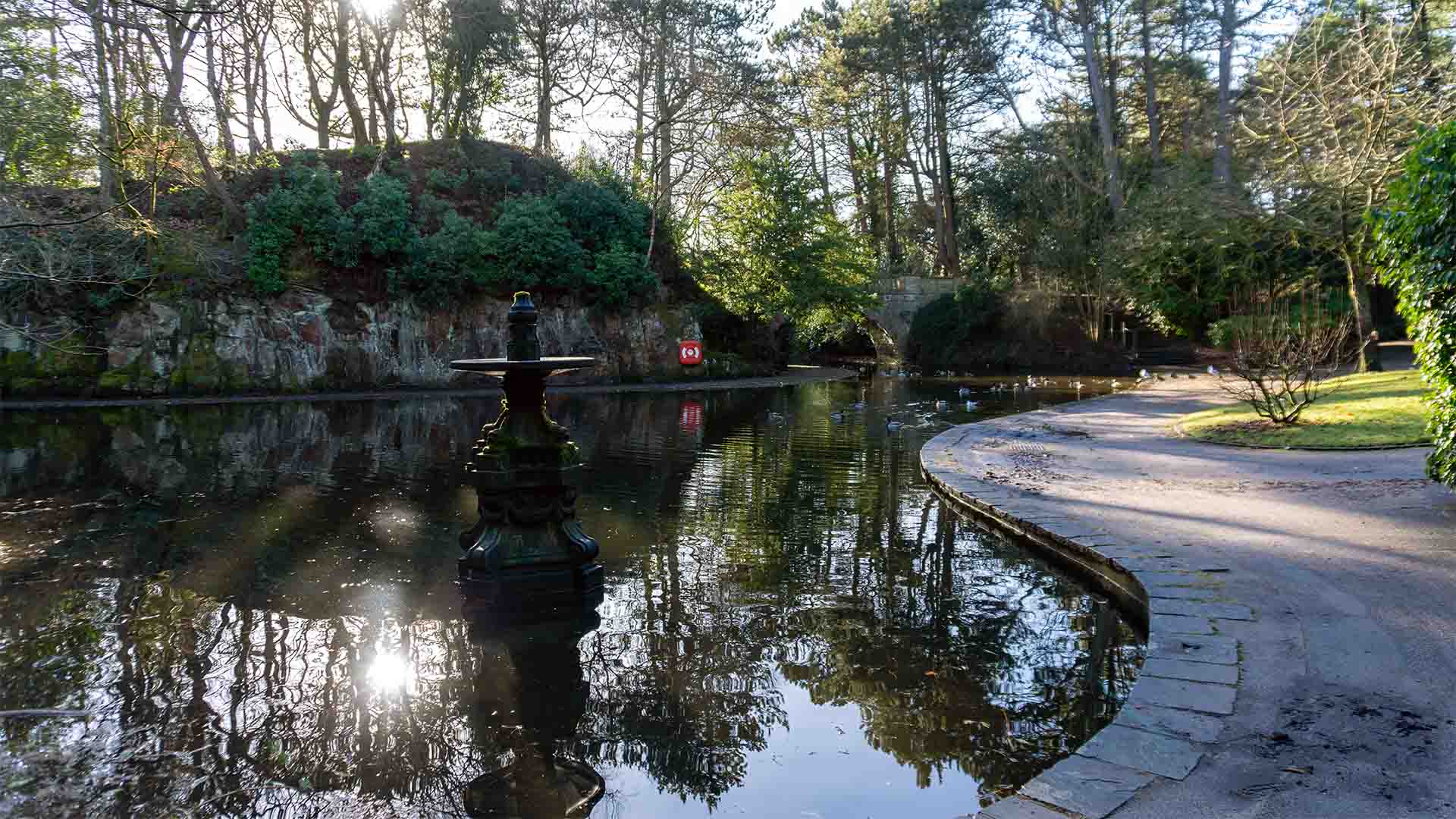 Water feature within Williamson Park