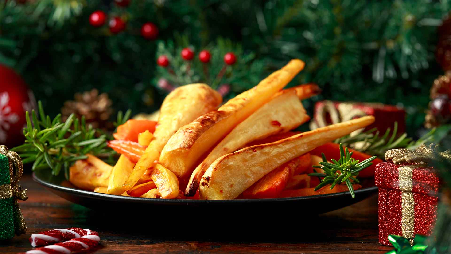 Plated roasted parsnips