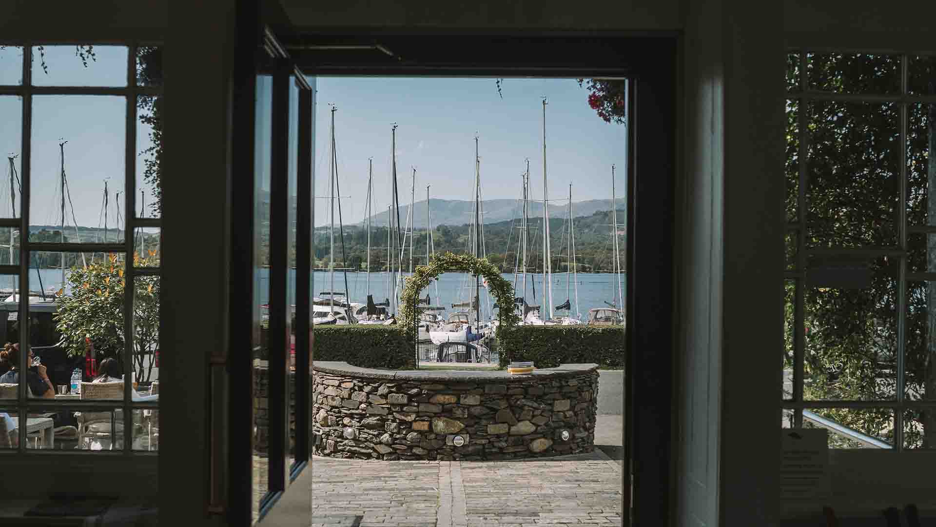 The front hotel entrance at Low Wood Bay