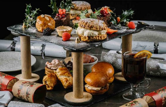 Christmas Afternoon Tea with festive decorations